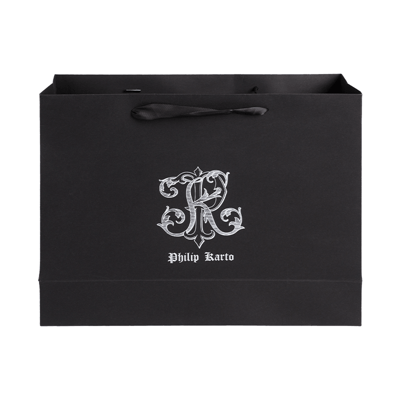O saco de papel luxuoso personalizou sacos de compras biodegradáveis ​​Matt Black Gift Bags com alça