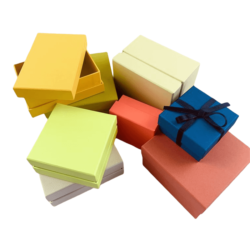 Caixas de joias de luxo personalizadas e baratas, mini caixa de presente com tampa removível, caixas de acessórios com logotipo