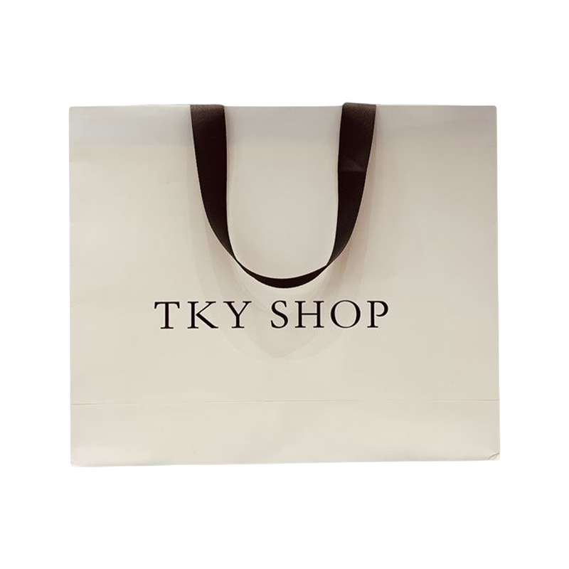 Impressão de logotipo personalizado por atacado Eco Friendly Shopping Embalagem Sacos de papel de papelão branco